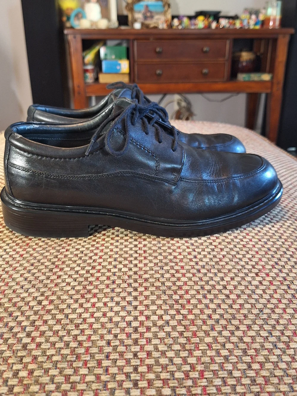 Dockers Black Leather Lace-Up Oxfords Dress Shoes Waterproof